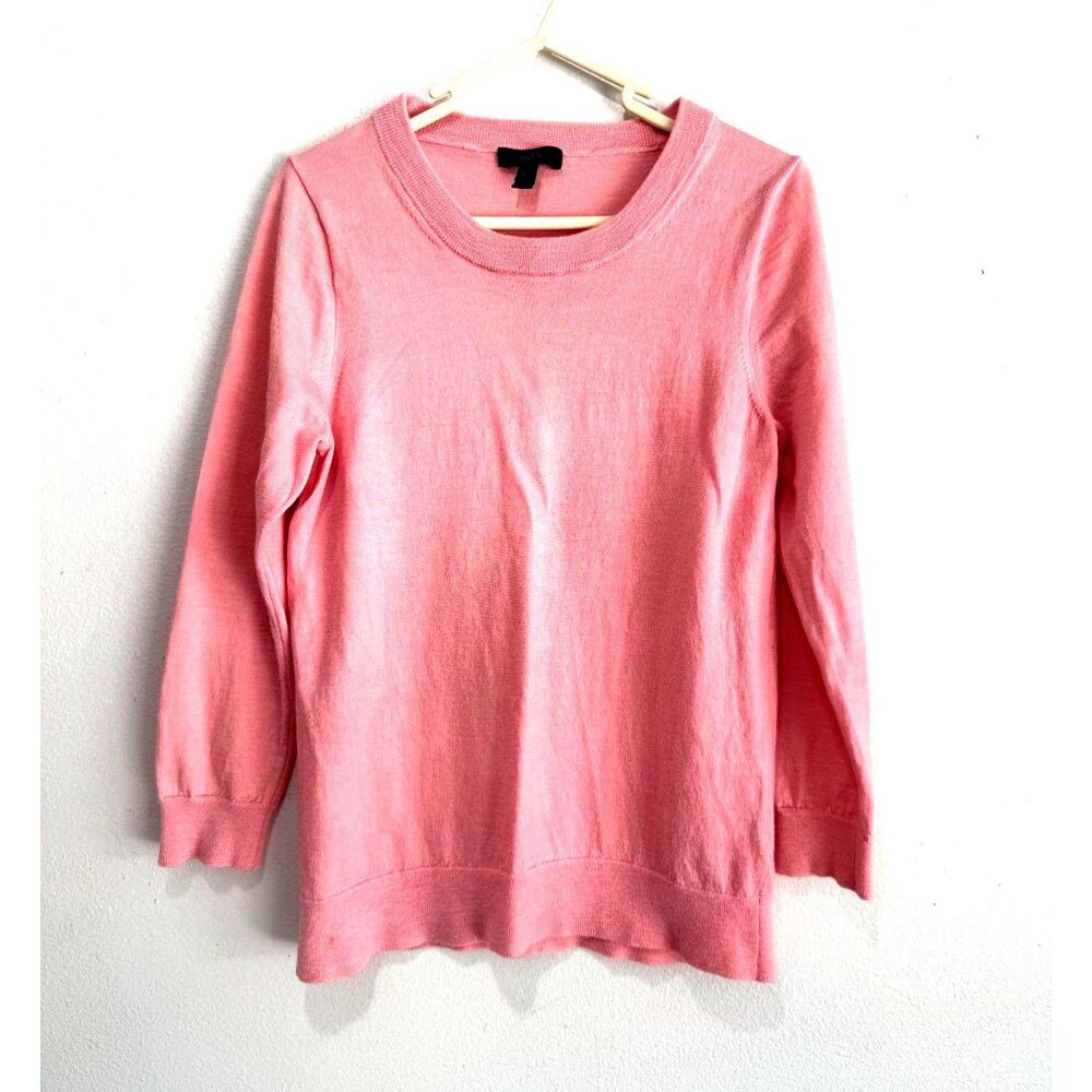 J. Crew marino wool sweater coral pink girls pullover winter first ledger kids L